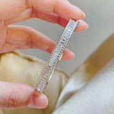 GIADA STERLING SILVER MOISSANITE DIAMOND BANGLE BRACELET